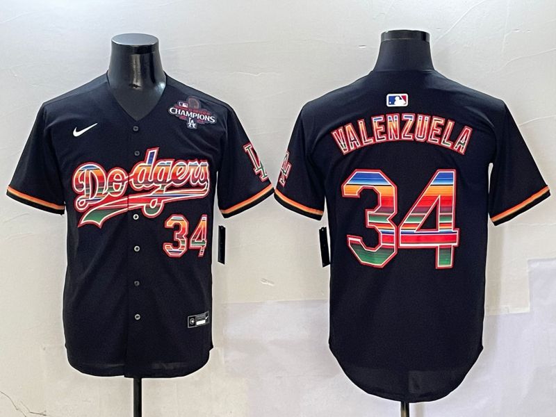 Men Los Angeles Dodgers #34 Valenzuela Black Game 2025 Nike MLB Jersey style 4102->los angeles dodgers->MLB Jersey
